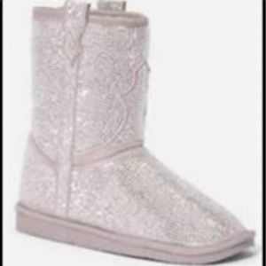 Silver rhinestone boots, new w box